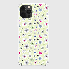Чехол для iPhone 12 Pro Max с принтом Милые цветочки в Петрозаводске, Силикон |  | Тематика изображения на принте: арт | бабочка | бабочки | камень | камни | камушки | рисунок | семена | стикеры | цветок | цветы