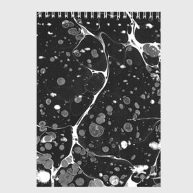 Скетчбук с принтом Черный Мрамор в Петрозаводске, 100% бумага
 | 48 листов, плотность листов — 100 г/м2, плотность картонной обложки — 250 г/м2. Листы скреплены сверху удобной пружинной спиралью | абстракция | минимализм | мрамор | рисунок | черный мрамор