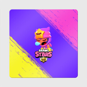 Магнит виниловый Квадрат с принтом BRAWL STARS SANDY / СЭНДИ в Петрозаводске, полимерный материал с магнитным слоем | размер 9*9 см, закругленные углы | 8 bit | 8бит | brawl | cnfhc | crow | hfdk | leon | logo | sandy | skull | spike | stars | бравл | бравла | браво | игра | игры | икфцд | кроу | леон | лого | логотип | символ | спайк | старс | старса | сэнди | череп | ыефкы