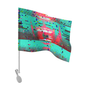 Флаг для автомобиля с принтом Glitch в Петрозаводске, 100% полиэстер | Размер: 30*21 см | abstraction | glitch | neon | vanguard | абстракция | авангард | глитч | неон