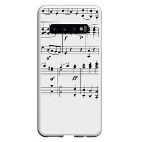 Чехол для Samsung Galaxy S10 с принтом Нотные строки в Петрозаводске, Силикон | Область печати: задняя сторона чехла, без боковых панелей | музыка | нота | ноты