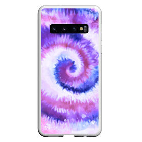 Чехол для Samsung Galaxy S10 с принтом TIE-DYE PURPLE в Петрозаводске, Силикон | Область печати: задняя сторона чехла, без боковых панелей | dye | multicolor | tie | trend | акварель | брызги | градиент | дай | колор | краски | красочная | мульти | потёки | пятна | радуга | радужная | тай | тайдай | текстура | тренд | хиппи