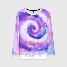 Женский свитшот 3D с принтом TIE-DYE PURPLE в Петрозаводске, 100% полиэстер с мягким внутренним слоем | круглый вырез горловины, мягкая резинка на манжетах и поясе, свободная посадка по фигуре | dye | multicolor | tie | trend | акварель | брызги | градиент | дай | колор | краски | красочная | мульти | потёки | пятна | радуга | радужная | тай | тайдай | текстура | тренд | хиппи