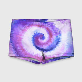 Детские купальные плавки 3D с принтом TIE-DYE PURPLE в Петрозаводске, Полиэстер 85%, Спандекс 15% | Слитный крой, подклад по переду изделия, узкие бретели | dye | multicolor | tie | trend | акварель | брызги | градиент | дай | колор | краски | красочная | мульти | потёки | пятна | радуга | радужная | тай | тайдай | текстура | тренд | хиппи