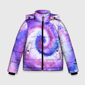 Зимняя куртка для мальчиков 3D с принтом TIE-DYE PURPLE в Петрозаводске, ткань верха — 100% полиэстер; подклад — 100% полиэстер, утеплитель — 100% полиэстер | длина ниже бедра, удлиненная спинка, воротник стойка и отстегивающийся капюшон. Есть боковые карманы с листочкой на кнопках, утяжки по низу изделия и внутренний карман на молнии. 

Предусмотрены светоотражающий принт на спинке, радужный светоотражающий элемент на пуллере молнии и на резинке для утяжки | dye | multicolor | tie | trend | акварель | брызги | градиент | дай | колор | краски | красочная | мульти | потёки | пятна | радуга | радужная | тай | тайдай | текстура | тренд | хиппи