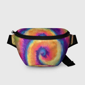 Поясная сумка 3D с принтом TIE-DYE MULTICOLOR в Петрозаводске, 100% полиэстер | плотная ткань, ремень с регулируемой длиной, внутри несколько карманов для мелочей, основное отделение и карман с обратной стороны сумки застегиваются на молнию | dye | multicolor | tie | trend | акварель | брызги | градиент | дай | колор | краски | красочная | мульти | потёки | пятна | радуга | радужная | тай | тайдай | текстура | тренд | хиппи