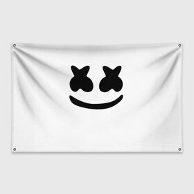 Флаг-баннер с принтом MARSHMELLO в Петрозаводске, 100% полиэстер | размер 67 х 109 см, плотность ткани — 95 г/м2; по краям флага есть четыре люверса для крепления | fortnite | marshmallo | marshmallow | marshmello | marshmellow | маршмелло | маршмеллоу | розы | фортнайт