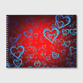 Альбом для рисования с принтом Сердца в Петрозаводске, 100% бумага
 | матовая бумага, плотность 200 мг. | love | любовь | сердечки | сердца | сердце