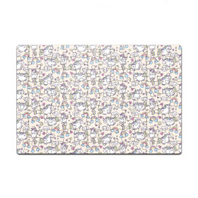 Пазл магнитный 126 элементов с принтом Единорог в Петрозаводске, полимерный материал с магнитным слоем | 126 деталей, размер изделия —  180*270 мм | арт | единорог | единороги | звезда | звёзды | лошади | облако | облачко | пони | радуга | рисунок