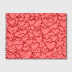 Альбом для рисования с принтом Сердечки в Петрозаводске, 100% бумага
 | матовая бумага, плотность 200 мг. | love | любовь | сердечки | сердце