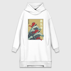 Платье-худи хлопок с принтом Dragons Surfing в Петрозаводске,  |  | big | great | hokusai | japan | japanese | kanagawa | kanji | retrowave | style | wave | большая | вапорвейв | великая | волна | дракон | дракончики | драконы | иероглифы | канагава | кандзи | паровая волна | ретровейв | серф | серфиг | стил