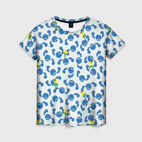 Женская футболка 3D с принтом Скалолазы в Петрозаводске, 100% полиэфир ( синтетическое хлопкоподобное полотно) | прямой крой, круглый вырез горловины, длина до линии бедер | арт | жёлтый | зеленый | рисунок | синий | скалолаз | скалолазание | скалолазы