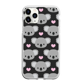 Чехол для iPhone 11 Pro Max матовый с принтом Мордочки коал в Петрозаводске, Силикон |  | Тематика изображения на принте: арт | коал | коала | коалы | любовь | медведь | медвежонок | мордочка | мордочки | рисунок | сердечки | сердце | серый | тёмный | чёрный