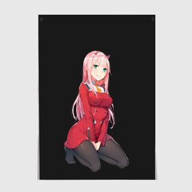 Постер с принтом ZeroTwo (Darling in the Franx) в Петрозаводске, 100% бумага
 | бумага, плотность 150 мг. Матовая, но за счет высокого коэффициента гладкости имеет небольшой блеск и дает на свету блики, но в отличии от глянцевой бумаги не покрыта лаком | 002 | ahegao | anime | darling | franx | franxx | girl | girls | in | senpai | the | two | waifu | zero | zerotwo | аниме | ахегао | вайфу | девушка | семпай | сенпай | тян