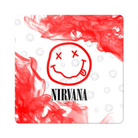 Магнит виниловый Квадрат с принтом NIRVANA / НИРВАНА в Петрозаводске, полимерный материал с магнитным слоем | размер 9*9 см, закругленные углы | Тематика изображения на принте: band | cobain | face | kurt | logo | music | nirvana | rock | rocknroll | группа | кобейн | курт | лого | логотип | музыка | музыкальная | нирвана | рожица | рок | рокнролл | символ