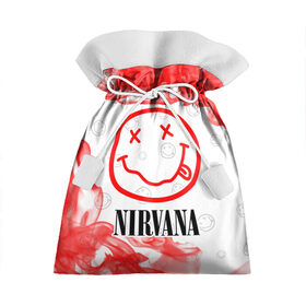 Подарочный 3D мешок с принтом NIRVANA / НИРВАНА в Петрозаводске, 100% полиэстер | Размер: 29*39 см | Тематика изображения на принте: band | cobain | face | kurt | logo | music | nirvana | rock | rocknroll | группа | кобейн | курт | лого | логотип | музыка | музыкальная | нирвана | рожица | рок | рокнролл | символ