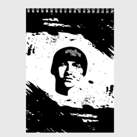 Скетчбук с принтом Eminem в Петрозаводске, 100% бумага
 | 48 листов, плотность листов — 100 г/м2, плотность картонной обложки — 250 г/м2. Листы скреплены сверху удобной пружинной спиралью | Тематика изображения на принте: 
