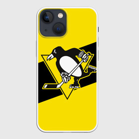 Чехол для iPhone 13 mini с принтом Питтсбург Пингвинз в Петрозаводске,  |  | hockey | nhl | penguins | pittsburg | pittsburgh | pittsburgh penguins | usa | нхл | пингвинз | питтсбург | питтсбург пингвинз | спорт | сша | хоккей | шайба