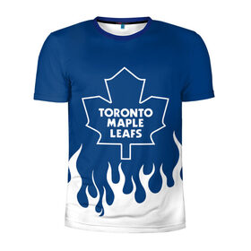Мужская футболка 3D спортивная с принтом Торонто Мейпл Лифс в Петрозаводске, 100% полиэстер с улучшенными характеристиками | приталенный силуэт, круглая горловина, широкие плечи, сужается к линии бедра | hockey | maple leafs | nhl | toronto | toronto maple leafs | usa | мейпл лифс | нхл | спорт | сша | торонто | торонто мейпл лифс | хоккей | шайба