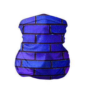 Бандана-труба 3D с принтом Brick в Петрозаводске, 100% полиэстер, ткань с особыми свойствами — Activecool | плотность 150‒180 г/м2; хорошо тянется, но сохраняет форму | blue | brick | purple | texture | wall | кирпич | кирпичный | синий | стена | текстура | фиолетовый