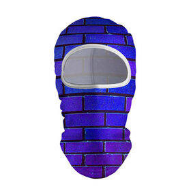 Балаклава 3D с принтом Brick в Петрозаводске, 100% полиэстер, ткань с особыми свойствами — Activecool | плотность 150–180 г/м2; хорошо тянется, но при этом сохраняет форму. Закрывает шею, вокруг отверстия для глаз кайма. Единый размер | blue | brick | purple | texture | wall | кирпич | кирпичный | синий | стена | текстура | фиолетовый