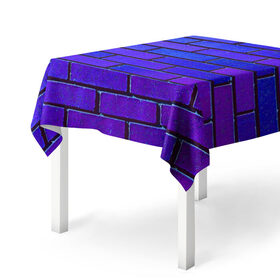 Скатерть 3D с принтом Brick в Петрозаводске, 100% полиэстер (ткань не мнется и не растягивается) | Размер: 150*150 см | blue | brick | purple | texture | wall | кирпич | кирпичный | синий | стена | текстура | фиолетовый