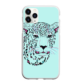 Чехол для iPhone 11 Pro Max матовый с принтом Леопард в Петрозаводске, Силикон |  | крупные кошки | леопард | нарисованные леопарды | неоновые рисунки | хищники. | хищные кошки