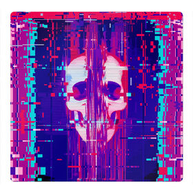Магнитный плакат 3Х3 с принтом Skull glitch в Петрозаводске, Полимерный материал с магнитным слоем | 9 деталей размером 9*9 см | Тематика изображения на принте: color | fashion | glitch | jaw | skull | vanguard | авангард | глитч | мода | пасть | цвет | череп