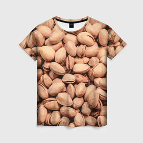 Женская футболка 3D с принтом Фисташки в Петрозаводске, 100% полиэфир ( синтетическое хлопкоподобное полотно) | прямой крой, круглый вырез горловины, длина до линии бедер | cool | nut | nuts | pistachio | pistachios | seeds | орех | орехи | прикольная | семечки | фисташка | фисташки