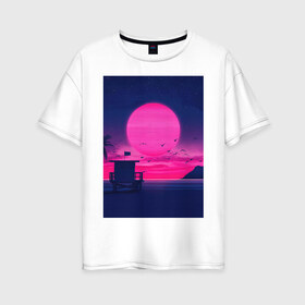 Женская футболка хлопок Oversize с принтом Vaporwave 2020-011 в Петрозаводске, 100% хлопок | свободный крой, круглый ворот, спущенный рукав, длина до линии бедер
 | aesthetic | electronica | music | лаунж | музыка | поп | скульптура