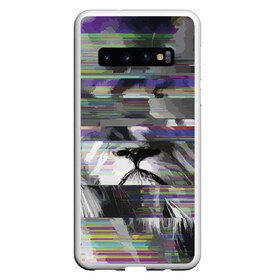 Чехол для Samsung Galaxy S10 с принтом Lion glitch в Петрозаводске, Силикон | Область печати: задняя сторона чехла, без боковых панелей | color | glitch | lion | muzzle | nose | vanguard | авангард | глитч | лев | нос | цвет