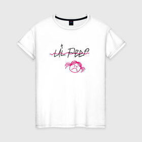 Женская футболка хлопок с принтом LIL PEEP (front & back) в Петрозаводске, 100% хлопок | прямой крой, круглый вырез горловины, длина до линии бедер, слегка спущенное плечо | lil peep | lil peep art | logo lil peep | love | rap | альбомы | лил пип | лове | лого | логтип | любовь | музыка | музыкант | паук | певец | рэп | рэпер | скорпион
