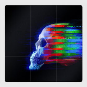Магнитный плакат 3Х3 с принтом Glitch skull в Петрозаводске, Полимерный материал с магнитным слоем | 9 деталей размером 9*9 см | color | glitch | paint | skull | vanguard | авангард | глитч | краска | цвет | череп
