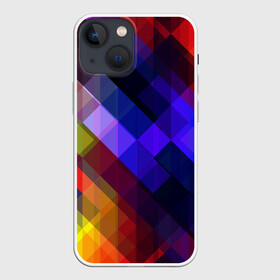 Чехол для iPhone 13 mini с принтом Горен в Петрозаводске,  |  | abstraction | colorful | cubes | obliquely | stripes | texture | абстракция | кубы | наискось | полосы | разноцветный | текстура