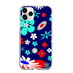 Чехол для iPhone 11 Pro матовый с принтом Lorri в Петрозаводске, Силикон |  | blue | flowers | leaves | patterns | summer | texture | летний | листки | синий | текстура | узоры | цветы