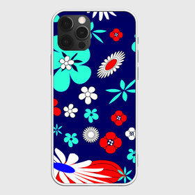 Чехол для iPhone 12 Pro Max с принтом Lorri в Петрозаводске, Силикон |  | blue | flowers | leaves | patterns | summer | texture | летний | листки | синий | текстура | узоры | цветы