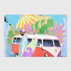 Магнитный плакат 3Х2 с принтом летнее настроение в Петрозаводске, Полимерный материал с магнитным слоем | 6 деталей размером 9*9 см | активный отдых | жара | лето | море | океан | пляж | путешествие | серфинг | солнце | тропики | фургон