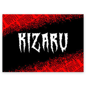 Поздравительная открытка с принтом KIZARU / КИЗАРУ в Петрозаводске, 100% бумага | плотность бумаги 280 г/м2, матовая, на обратной стороне линовка и место для марки
 | family | haunted | kizaru | logo | music | rap | rapper | кизару | лого | логотип | логотипы | музыка | рэп | рэпер | рэперы | символ | символы | фэмили | хантед