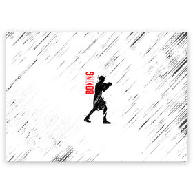 Поздравительная открытка с принтом Бокс в Петрозаводске, 100% бумага | плотность бумаги 280 г/м2, матовая, на обратной стороне линовка и место для марки
 | boxing | боец | бои | бокс | боксер | единоборства | спорт | стойка | тренировка