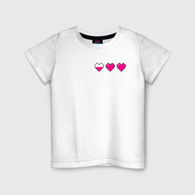 Детская футболка хлопок с принтом Здоровье pixel в Петрозаводске, 100% хлопок | круглый вырез горловины, полуприлегающий силуэт, длина до линии бедер | Тематика изображения на принте: heart | heart pixel | здоровье | здоровье pixel | пиксельное сердце | пиксельные сердца | сердечко | сердечко пиксель | сердце | сердце пиксель