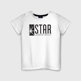 Детская футболка хлопок с принтом DS,Flash,star laboratories в Петрозаводске, 100% хлопок | круглый вырез горловины, полуприлегающий силуэт, длина до линии бедер | Тематика изображения на принте: ds | flash | star laboratories