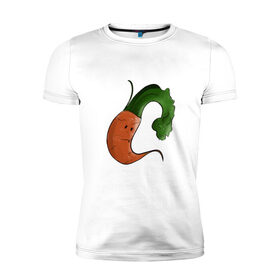 Мужская футболка хлопок Slim с принтом Грустная морковка в Петрозаводске, 92% хлопок, 8% лайкра | приталенный силуэт, круглый вырез ворота, длина до линии бедра, короткий рукав | грусть | еда | морковка | эмоции