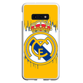 Чехол для Samsung S10E с принтом REAL MADRID. в Петрозаводске, Силикон | Область печати: задняя сторона чехла, без боковых панелей | fc | football | football club | real madrid | sport | испанский футбольный клуб | лучший футбольный клуб xx века | мадрид | реал мадрид | спорт | уефа | униформа | фирменные цвета | фифа | фк | футбол | футбольный клуб