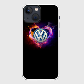 Чехол для iPhone 13 mini с принтом Volkswagen в Петрозаводске,  |  | love vw | volkswagen | vw | vw в сердце | vw значок | vw лого | vw марка | vw эмблема | wv | горящее сердце | значок vw | значок фольксваген | лого автомобиля | лого вольцваген | логотип vw | люблю vw | люблю фольксваген