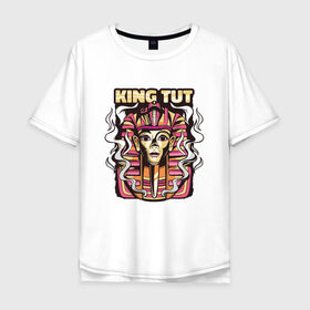 Мужская футболка хлопок Oversize с принтом Тутанхамон в Петрозаводске, 100% хлопок | свободный крой, круглый ворот, “спинка” длиннее передней части | Тематика изображения на принте: egypt | faraon | king | mummy | pharaon | pyramid | smoke | swag | traveling | tsar | tut | tutankhamun | гробница | дым | дымок | египетская | король | маска тутанхамона | мумия | пирамида | пирамиды | путешествия | свэ