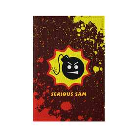 Обложка для паспорта матовая кожа с принтом SERIOUS SAM / Крутой Сэм в Петрозаводске, натуральная матовая кожа | размер 19,3 х 13,7 см; прозрачные пластиковые крепления | Тематика изображения на принте: croteam | game | games | logo | sam | serious | бомба | бомбочка | игра | игры | крутой | лого | логотип | логотипы | серьезный | символ | символы | сэм