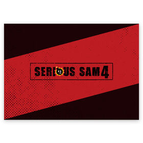 Поздравительная открытка с принтом SERIOUS SAM 4 / Крутой Сэм в Петрозаводске, 100% бумага | плотность бумаги 280 г/м2, матовая, на обратной стороне линовка и место для марки
 | Тематика изображения на принте: 