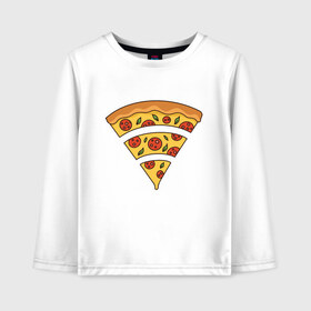 Детский лонгслив хлопок с принтом Wi Fi Pizza в Петрозаводске, 100% хлопок | круглый вырез горловины, полуприлегающий силуэт, длина до линии бедер | 3g | 4g | 5g | art | cheese | food | i love | internet | pepperoni | singal | wifi | бистро | вай фай | жратва | иллюстрация | интернет | пепперони | пицца | пиццу | прикол | сигнал | сыр | сырная | сырный борт | уровень сигнала | фаст
