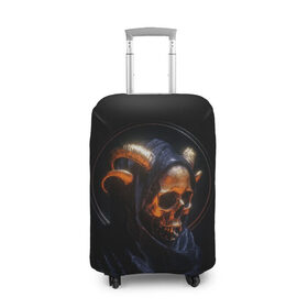 Чехол для чемодана 3D с принтом Golden skull | 1.1 в Петрозаводске, 86% полиэфир, 14% спандекс | двустороннее нанесение принта, прорези для ручек и колес | cool | cyborg | decoration | fashion | fear | ghost | halloween | head | horror | robot | skeleton | skull | technology | голова | киборг | круто | мода | призрак | робот | скелет | технологии | ужас | украшение | хеллоуин | череп