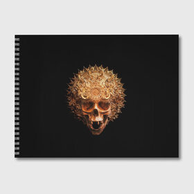 Альбом для рисования с принтом Golden skull 1 2 в Петрозаводске, 100% бумага
 | матовая бумага, плотность 200 мг. | Тематика изображения на принте: 